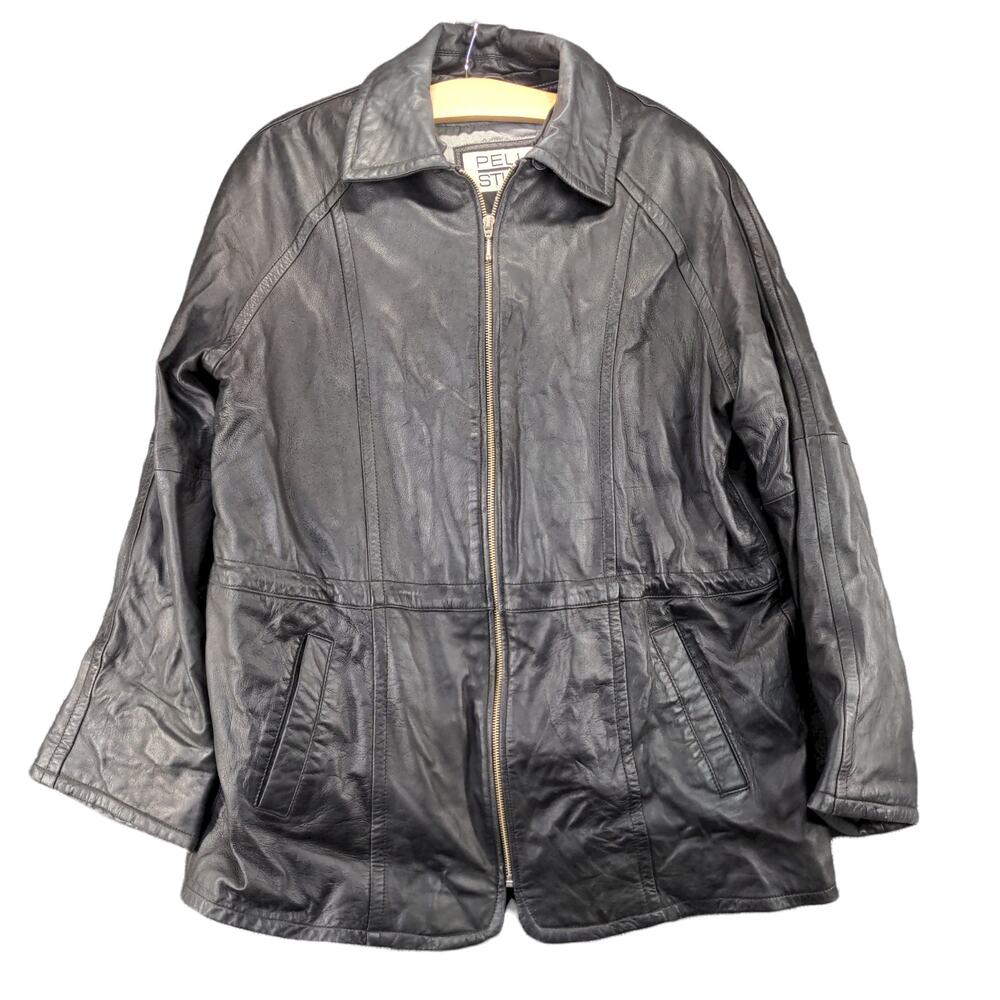 Pelle Studio Wilsons Full Zip Leather Jacket Thinsulate Size L Black